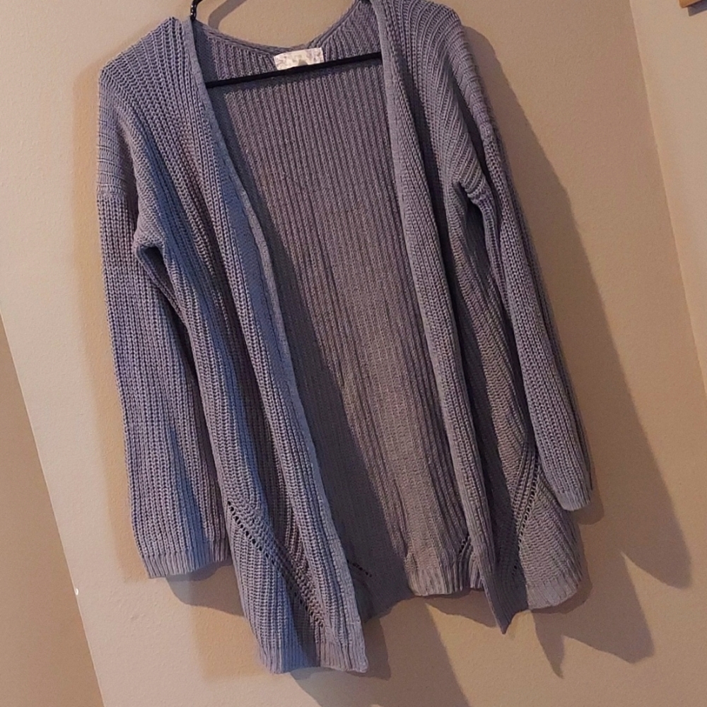 Pink Republic Grey Open Front Cardigan Sweater XL